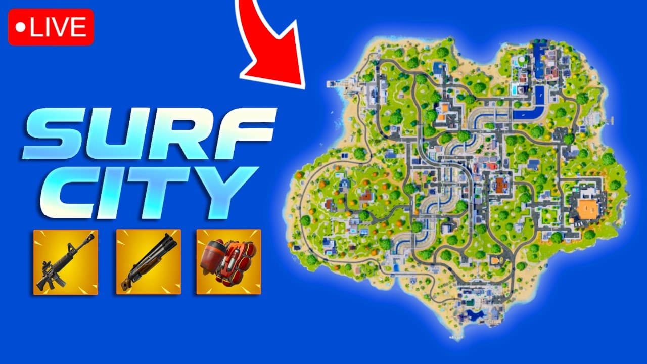 LIVE 🔴 New Surf City Reload Map is HERE! by LizardArtist